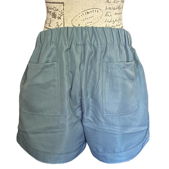Zenana Blue Gray Drawstring Shorts Size X-Large - Picture 7 of 7